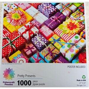 Presents 1000 Piece Jigsaw Puzzle with Poster and Stand by Colorcraft Puzzles